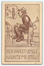 c1910's Hobo Imagination Her Sweet Smile Haunts Me Still Morgan Signed Postcard picture