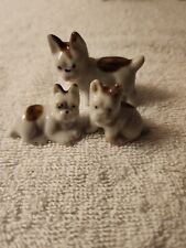 Miniture Porcelain French Bulldog Mother & Pups Made In Japan  picture