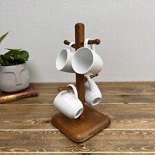 Vintage Gibson Mugs  Wood Cup Rack Holder Display Stand picture