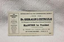 Vintage 1948 Vote For Dr Gerald I.Cetrulo-MacARTHUR for President Blotter Card picture