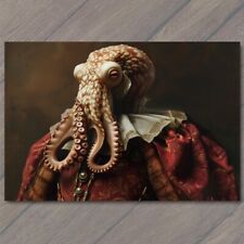 POSTCARD Victorian Octopus Elegance in a Vintage Regal Dress Weird Funny Strange picture