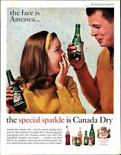 1961 Vintage Print Ad Sparkling Canada Dry Ginger Ale cute couple a4 picture