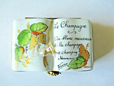 PEINT MAIN LIMOGES TRINKET-BOOK OF FRENCH CHAMPAGNE picture