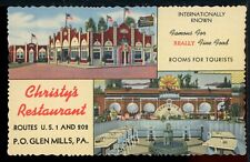 Christy's Restaurant US Route 1 and 202 Glen Mills Roadside Vintage Postcard picture