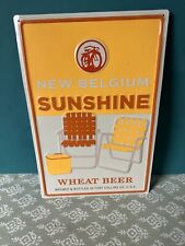 Rare New Belgium Brewing Sunshine Wheat Beer Metal Tin Wall Sign Approx 11x17 picture