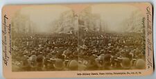 Military Parade Philadelphia Pennsylvania Vintage Stereoview Photo 1898 picture