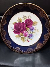 Weatherby Royal Falcon Floral Design Plate with Gold Patterned Rim England decor picture