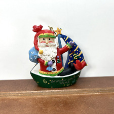 Cayman Islands Christmas Sail Boat Santa Hand-Painted Holiday Ornament picture