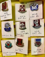 Group of 9 Army Support/Service unit crests, DI, DUI, Distinctive Unit Insignia picture