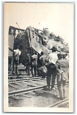 c1910's Locomotive Train Accident Disaster RPPC Photo Unposted Antique Postcard picture