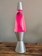 Vintage Style Retro Lava Lamp Silver Base Hot Pink   16