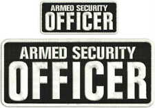 Armed Security Officer embroidery patch 4X10 and 2x5 hook white picture