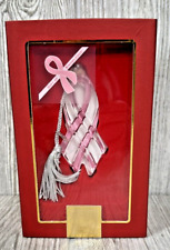 Vintage Lenox Lead Crystal Breast Cancer Ribbon w/Tassel Made in Czech Republic picture