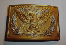 True Vintage Military Belt Buckle E Pluribus Unum Gold Brass Silver Highlights picture