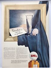 1942 Shell Oil Gas Gasoline $500 A Gallon Vintage Print Ad Man Cave Art Deco 40s picture