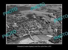 OLD LARGE HISTORIC PHOTO CHELMSFORD ENGLAND AERIAL VIEW OF THE TOWN c1953 2 picture