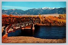 Old Bridge Over Jefferson River By Whitehall Montana Vintage Unposted Postcard picture