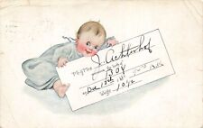 Postcard 1917 Ephemera Baby Birth Announcement Art Child Fairman Co. Trademark picture