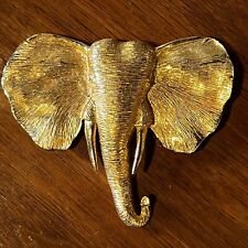 Vintage 4” ELEPHANT Brooch Pachyderm Pin Animal Biology Teacher Gift STUNNING picture