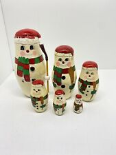 Vintage NCE 1992 Christmas Nesting Snowman Collectors Set 7” tall 6 included picture