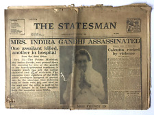 INDIRA GANDHI ASSASINATED-  The Statesman Newspaper - November 1, 1984 picture