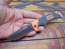 Gerber Bear Grylls Scout Pocket Knife Lockback Combo Edge Blade picture
