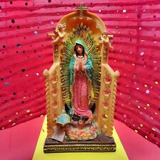  Virgen De Guadalupe Statue  And Candle Stand 13 X 8 Inch Table Top With Incense picture