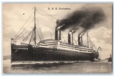 c1910's USS Leviathan Steamer Ship Scene Unposted Antique Postcard picture