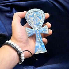 Exquisite Egyptian Blue Ankh Key of Life Statue | Pharaoh's Symbol of Eternal-BC picture