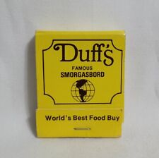 Vintage Duff's Smorgasbord Restaurant Matchbook Ohio Advertising Matches picture