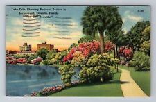 Orlando FL- Florida, Lake Eola, Antique, Vintage c1945 Souvenir Postcard picture
