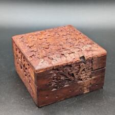 Vintage Hand Carved Ornate Wooden Box 4