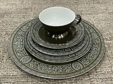 FOREST DAMASK FINE CHINA JAPAN 5 PC PLACE SETTING DINNER BREAD PLATES CUP SAUCER picture