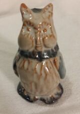 VTG Ejnar Dissing Keramik Pottery Redware Owl Figurine Gray-White-Brown MCM picture