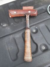 VINTAGE ESTWING LEATHER BAND ROCK PICK POINTED HAMMER WITH LEATHER SHEATH / BELT picture
