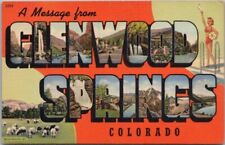 GLENWOOD SPRINGS, Colorado Large Letter Postcard Sanborn Linen c1941 Unused picture