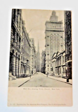 Wall Street Showing Trinity Church in New York City VTG Postcard Undivided picture