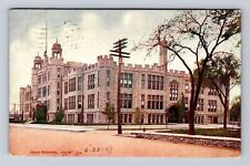 Joliet IL-Illinois, High School, Antique, Vintage c1907 Postcard picture