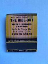 1940's The Hide-Out Evelyn Snead 24th & Story Rd San Jose CA FULL Matchbook picture