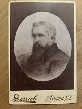 Antique Photo Cabinet Card Photograph 1900s Intense Older Man with Long Beard picture
