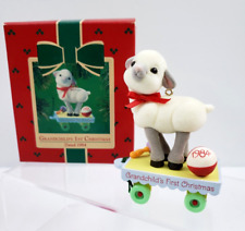 1984 Hallmark Ornament Grandchilds First Christmas Lamb Dated w/box picture