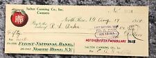 Antique Check August 19, 1915 Salter Canning Original Written Stamped NY Vintage picture