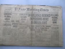 El Paso (Texas) Morning Times Newspaper February 2, 1909 OMAHA Riot, IA Lynching picture