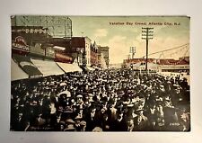 Postcard Antique 1912 Vacation Day, ATLANTIC CITY,  New Jersey H.B.SMITH Crowds picture