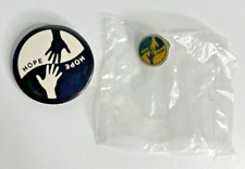 2 HOPE Yin & Yang Black & White Hands Civil Rights Anti-War Cause Pinback Button picture