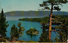 1950s Chrome Postcard Emerald Bay Lake Tahoe California Landscape picture