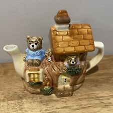 Tea-Nee Two Little Bears Shoe House Teapot By Cardinal New Gift Quality picture