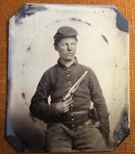 Civil War Union Soldier With Colt Army Model 1860 Revolver RP tintype C1165RP picture