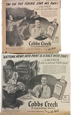 1937 newspaper ads for Cobbs Creek Whisky - Men relax after stressful work picture