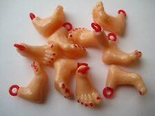 VINTAGE Plastic FEET WITH RED NAILS Gumball Charm Prize Toy Lot picture